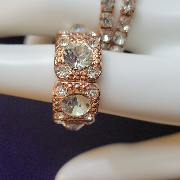 Rose Gold Tone 3 Pc Stretch Ring - Picture 15 of 16